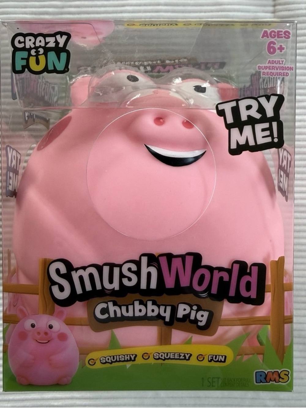 SmushWorld Chubby Pig Squishy Toy - Pink